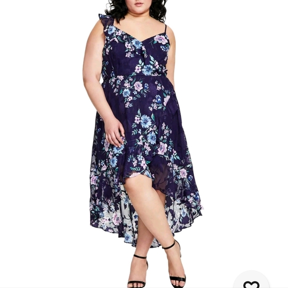 NWT BCX Georgette Ruffle Dress Plus Size 2X - Picture 1 of 10